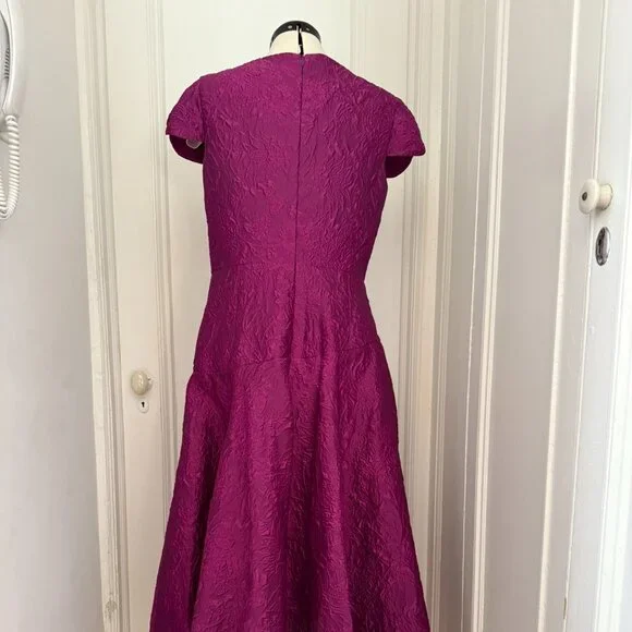 Theia Sevyn NWT High Low Cocktail Dress-Deep Orchid-Size 12 - Picture 5 of 7